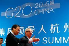El presidente de la Comisión, Jean-Claude Juncker, a su llegada a la cumbre del G20 en Hangzhou (China)