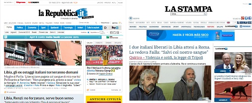 Bodas y divorcios en la prensa italiana