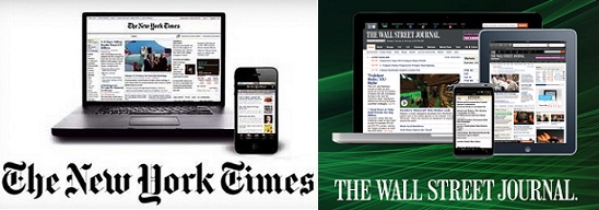 Distinto ritmo de crecimiento de suscriptores de ‘New York Times’ y ‘Wall Street Journal’