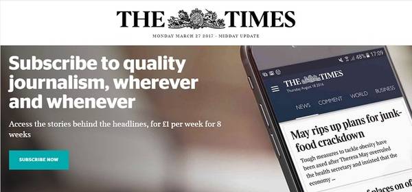 Las suscripciones de ‘The Times’ crecen un 200%
tras un cambio de estrategia